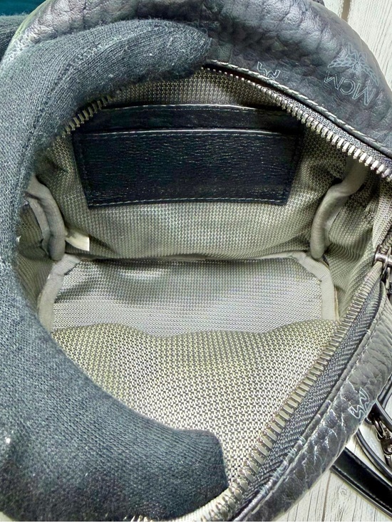 PRE LOVED MCM Stark Bebe Boo Mini Backpack in Black Visetos main image 11